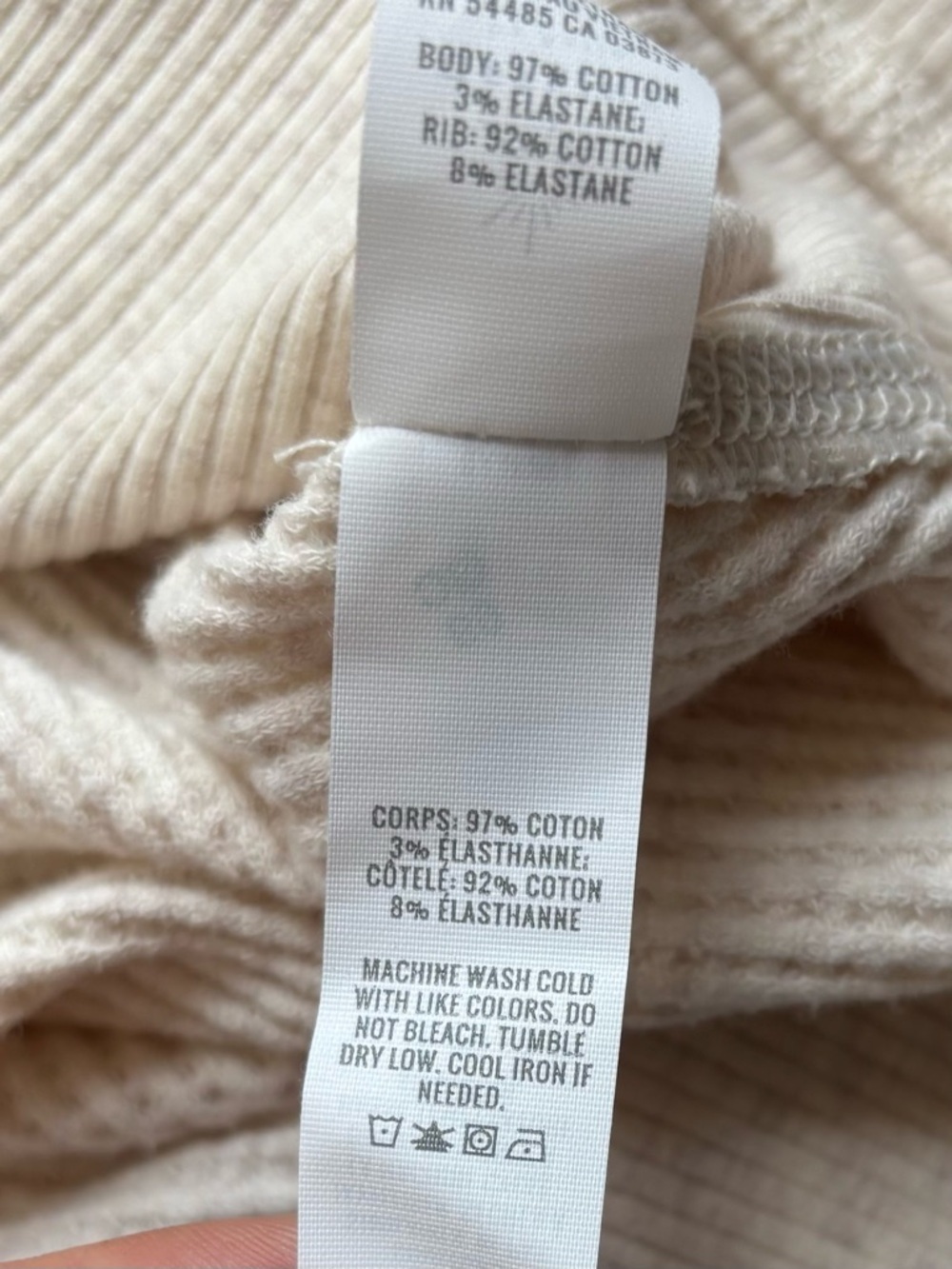 Offline by Aerie Waffle Knit Cream Oatmeal Long Sleeve Top Oversized Cozy Size L - Picture 10 of 14